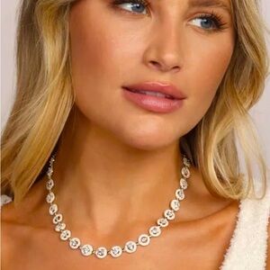 Melinda Maria white Cloud 9 diamond tennis necklace silver NEW